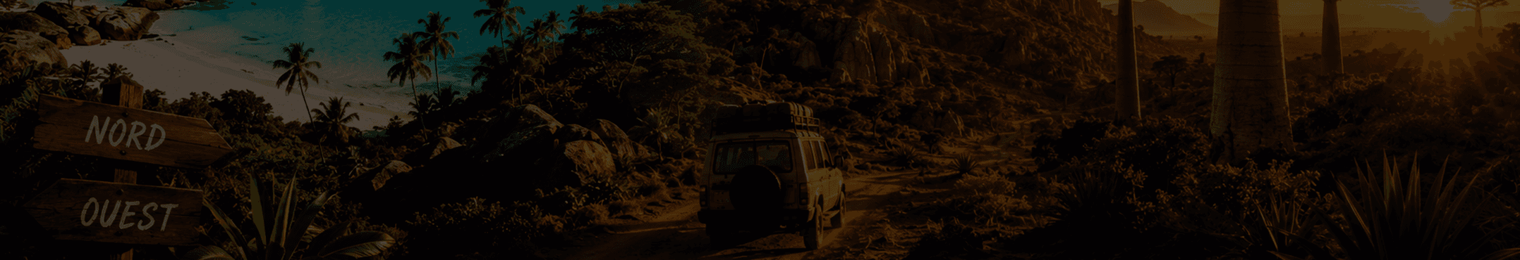Ambiance road trip : taxi-brousse sur piste, plage et baobabs de Madagascar