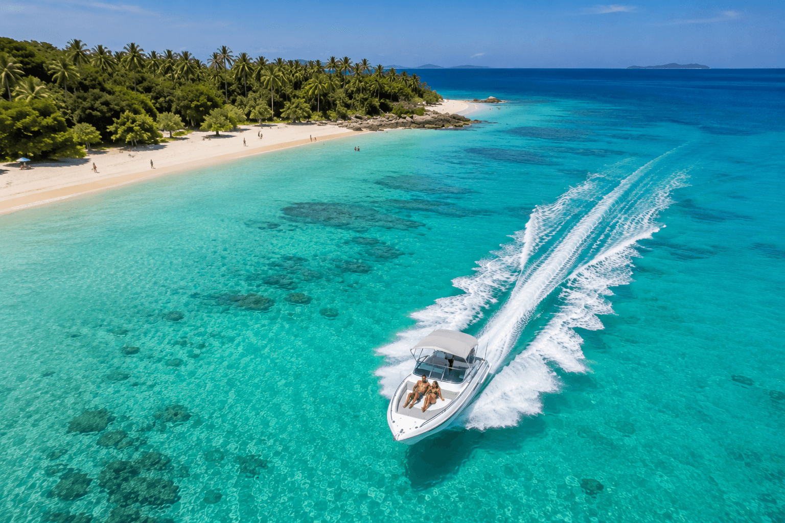 Bateau d'excursion entre les îles
