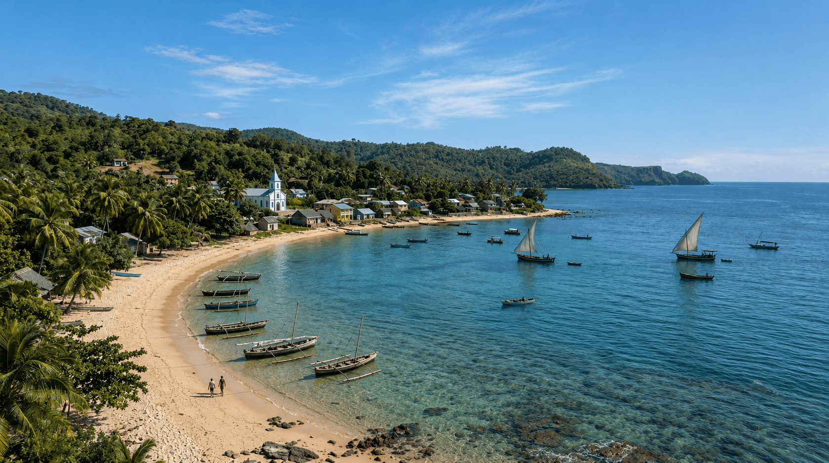 Plage bordée d'eaux turquoise dans le Nord de Madagascar